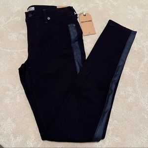 True Religion Mid-Rise Tuxedo Stripe Halle Super Skinny Jeans